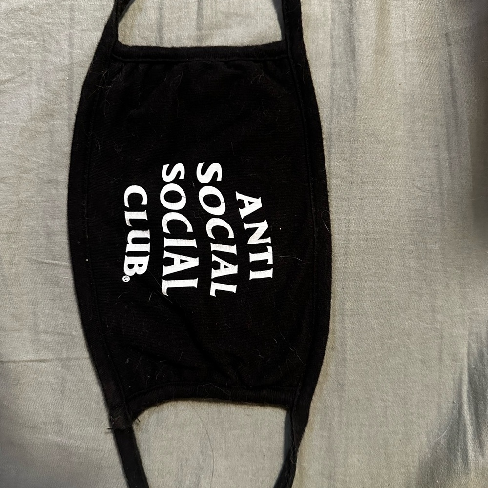 Anti Social Social Club Black Face Mask with White Logo